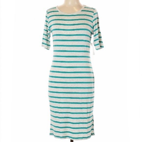 LuLaRoe Dresses & Skirts - LULAROE Mid-Calf Scoop Neck Striped Dress